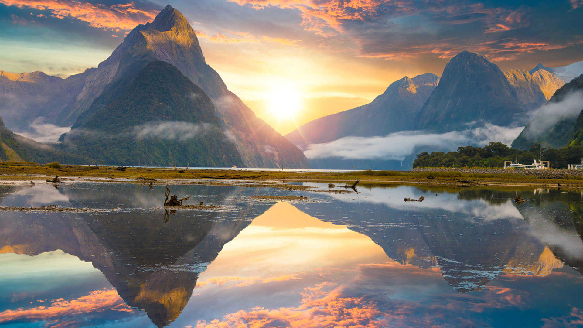 The Milford Sound fiord. Fiordland national park, New Zealand